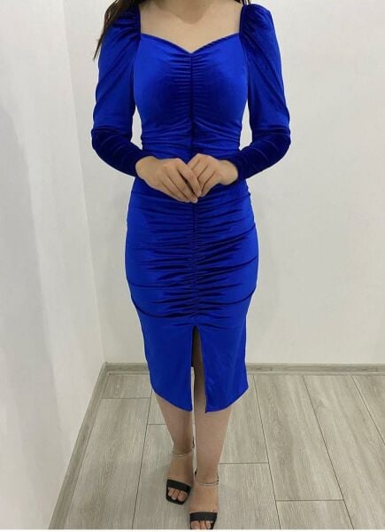 Kadife Kalem Elbise