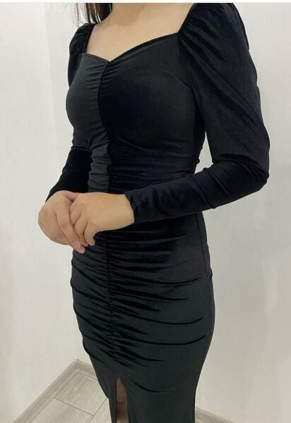 Kadife Kalem Elbise